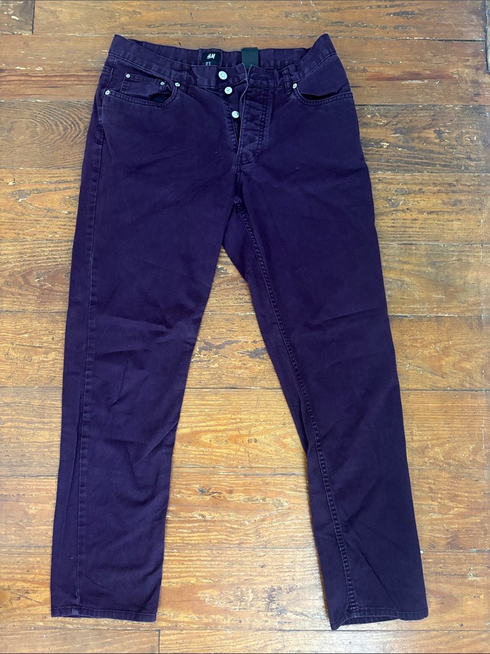 H&M Men’s Deep Purple Slim-Fit Chinos